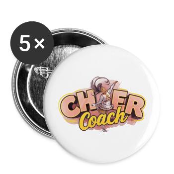 Cheerleading a Sport Tumbles and Lifts Spirits - Buttons large 2.2'' (5-pack) - white