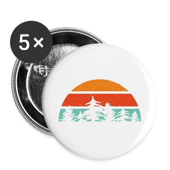 Retro-Vintage Sunset with Pine Trees - Buttons large 2.2'' (5-pack) - white