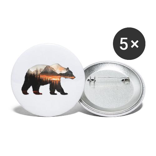 Canada Bear: fiery tones - Buttons large 2.2'' (5-pack)