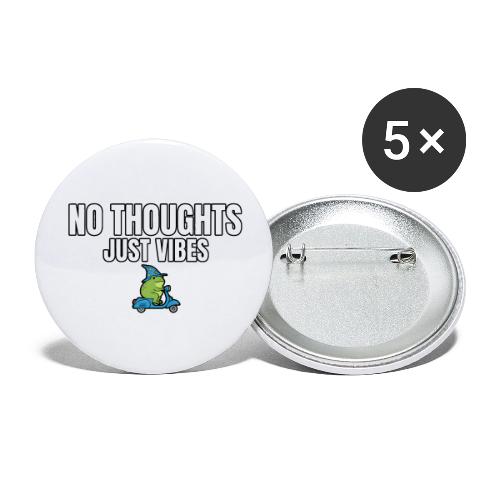 No Thoughts Just Vibes Funny Frog Shirt - Buttons large 2.2'' (5-pack)