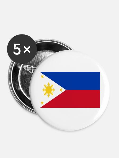 Philippines - Buttons large 2.2'' (5-pack) - white