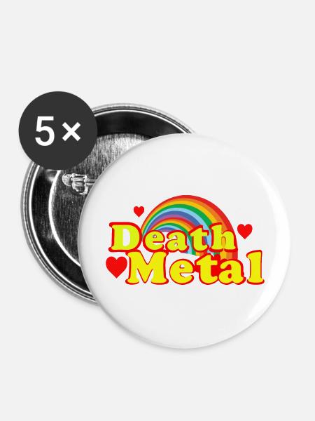 Death Metal Heavy metal - Buttons large 2.2'' (5-pack) - white