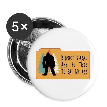 Bigfoot, hide and seek, Bigfoot Is Real - Buttons large 2.2'' (5-pack) - white