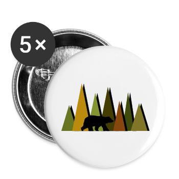 Bear Wood - Buttons large 2.2'' (5-pack) - white