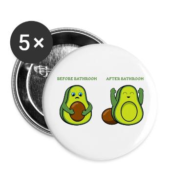 Funny Avocado Toilet Seed Guacamole - Buttons large 2.2'' (5-pack) - white