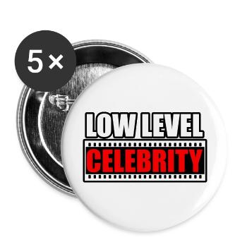 Low Level Celebrity - Buttons large 2.2'' (5-pack) - white