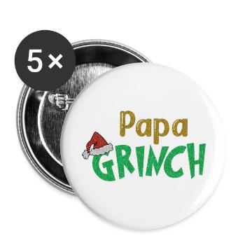Papa Santa Christmas Papa Christmas Family - Buttons large 2.2'' (5-pack) - white