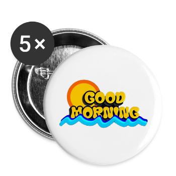 Good morning design. Let your day sunshine. - Buttons large 2.2'' (5-pack) - white