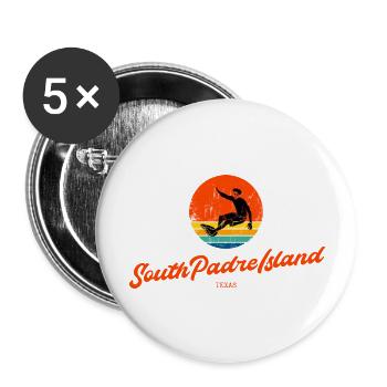 South Padre Island Texas - Buttons large 2.2'' (5-pack) - white