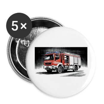 Fire engine - Buttons large 2.2'' (5-pack) - white
