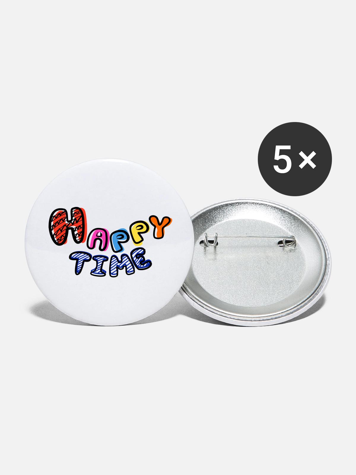 Happytime - Buttons large 2.2'' (5-pack) - white
