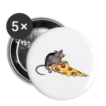 Pizza Rat - Buttons large 2.2'' (5-pack) - white
