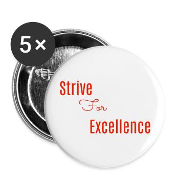 Strive For Excellence Red - Buttons large 2.2'' (5-pack) - white