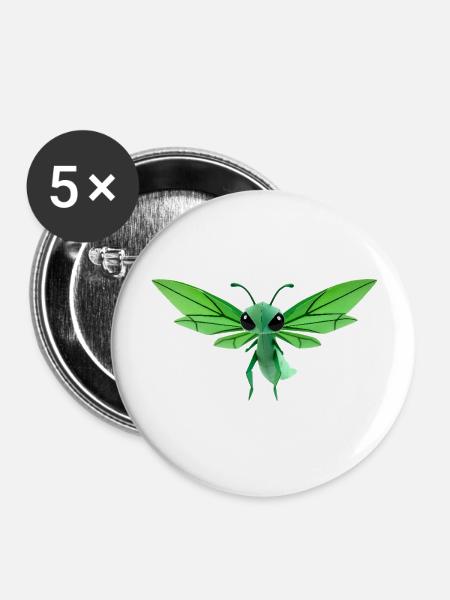 Chibi Origami Dragonfly - Buttons large 2.2'' (5-pack) - white