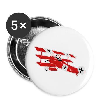 airplane first world war red baron fokker roter - Buttons large 2.2'' (5-pack) - white