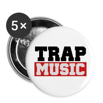 TRAP MUSIC - BASS PARTY - Buttons large 2.2'' (5-pack) - white