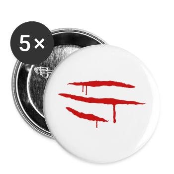 Zombie Blood Wound Claw - Buttons large 2.2'' (5-pack) - white