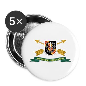 Army 5th Special Forces Group Vietnam Flash - Buttons large 2.2'' (5-pack) - white