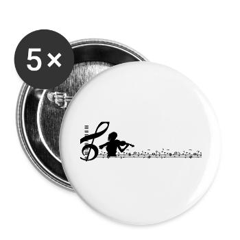 Music - Buttons large 2.2'' (5-pack) - white