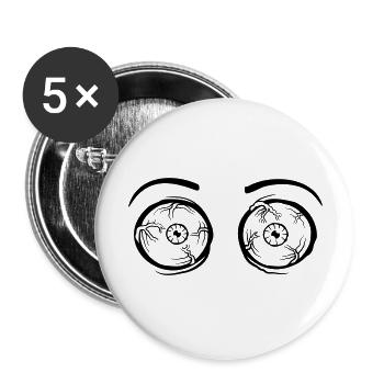 Monster 2 crazy eyes - Buttons large 2.2'' (5-pack) - white