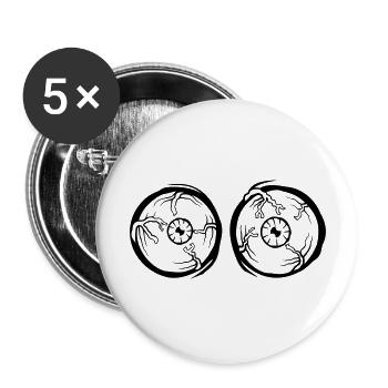 Crazy monster horror eyes - Buttons large 2.2'' (5-pack) - white