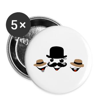 HAPPY MAN - Buttons large 2.2'' (5-pack) - white