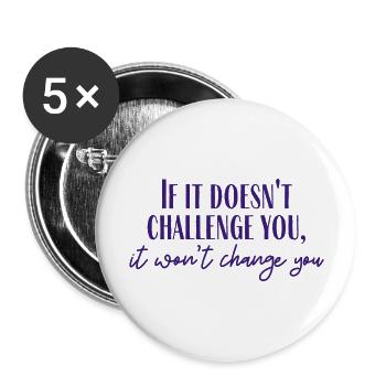 Challenge blue - Buttons large 2.2'' (5-pack) - white