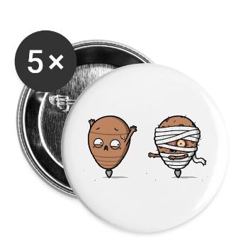 Spinning Mummy - Buttons large 2.2'' (5-pack) - white