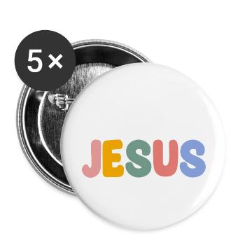 Jesus - Buttons large 2.2'' (5-pack) - white