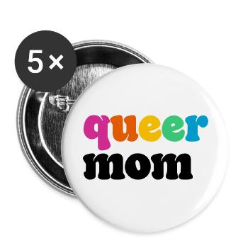 Queer Mom - Buttons large 2.2'' (5-pack) - white