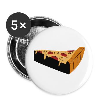 Triangle 3d Pizza Slice - Buttons large 2.2'' (5-pack) - white