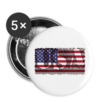 USA Flag Stencil girl - Buttons large 2.2'' (5-pack) - white
