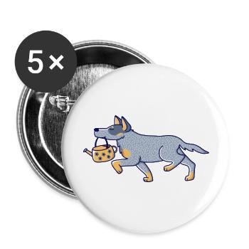 Gardener Blue Heeler - Buttons large 2.2'' (5-pack) - white
