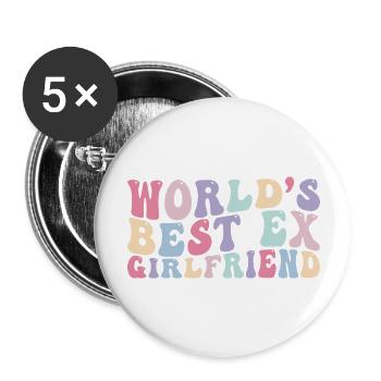 World s Best Ex Girlfriend Retro - Buttons large 2.2'' (5-pack) - white