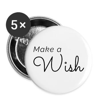 Make a Wish - Buttons large 2.2'' (5-pack) - white
