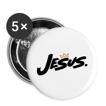 Jesus - Buttons large 2.2'' (5-pack) - white