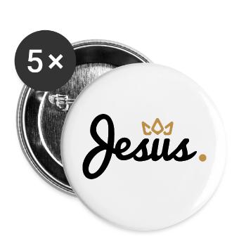 Jesus (Rounded) - Buttons large 2.2'' (5-pack) - white