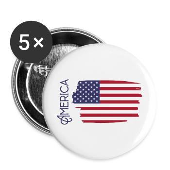 T shirt screen printing with a brush design flag - Buttons large 2.2'' (5-pack) - white