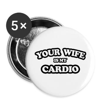 My Cardio Funny Fitness - Buttons large 2.2'' (5-pack) - white