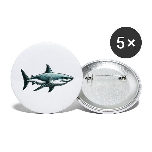 Great White Shark - Buttons large 2.2'' (5-pack)