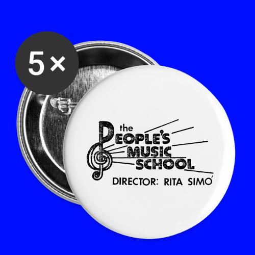 Retro Logo - Black - Buttons large 2.2'' (5-pack)