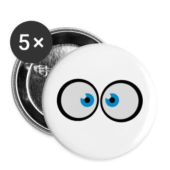 Anxious cross-eyed blue cartoon eyes - Buttons large 2.2'' (5-pack) - white