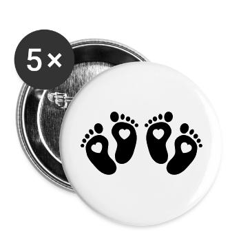 Twin Feet - Buttons large 2.2'' (5-pack) - white