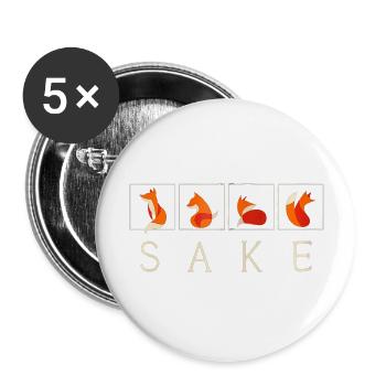 Oh For Fox Sake Funny Graphic for Men or Women Zip - Buttons large 2.2'' (5-pack) - white