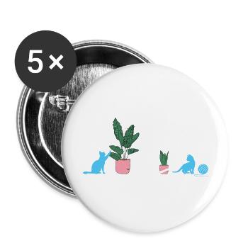 Trans Cats and Plants. Transgender Pride. - Buttons large 2.2'' (5-pack) - white