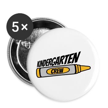 kindergarten crew wax crayon - Buttons large 2.2'' (5-pack) - white