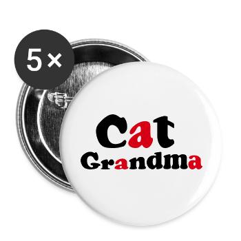 Cat Grandma Funny Cat - Buttons large 2.2'' (5-pack) - white
