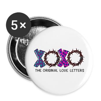Christian Religious Crown Love Easter - Buttons large 2.2'' (5-pack) - white