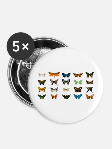 Butterfly - Buttons large 2.2'' (5-pack) - white