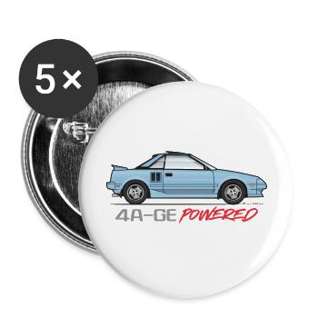 Powered Blue Car - Buttons large 2.2'' (5-pack) - white